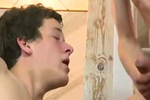 large penis college men jerk together
