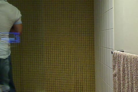 Getting moist In Shirt Jeans And underwear In The Shower