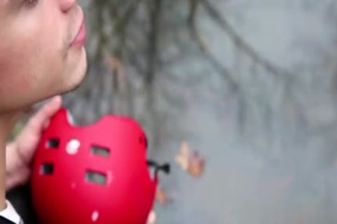 Jake Bass enjoying big cock Dean Monroe outdoors