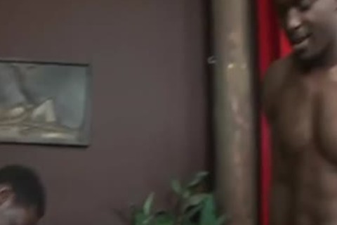 old man receives Two black dicks