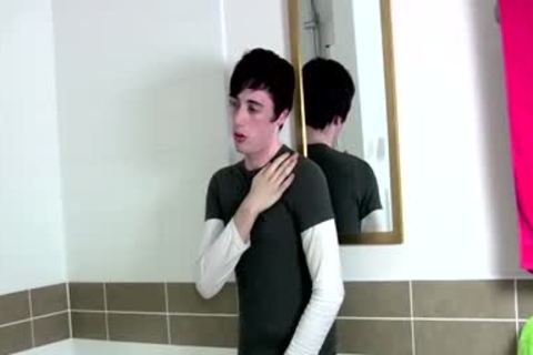 Emo man Ashley Hawkes Jerks Off His shlong In The bathroom