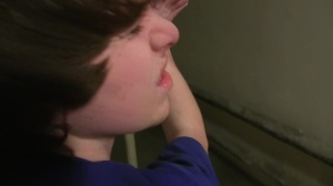 A juicy 18yo teen with chaotic hairstyle sucks off
