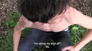 non-professional twink sucks a strangers shlong outdoors