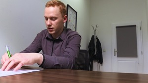 Redheaded dude with a bubble pooper gets poked in POV