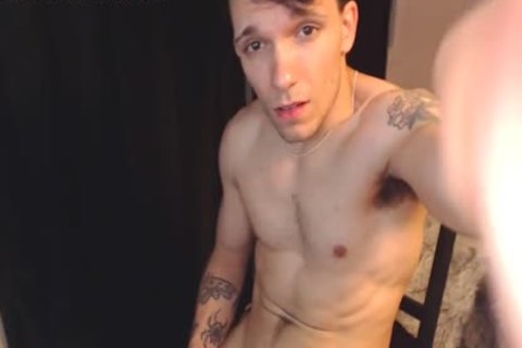 slim 24yo Canadian lad Jon Strokes His large penis And cum