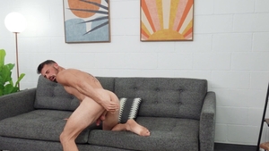 SeanCody: Brown hair Dax rides big dildo