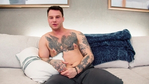 Bonus Content: Pierced caucasian gay masturbating at casting