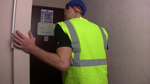 Workmen Can't Resist Showering With Twink